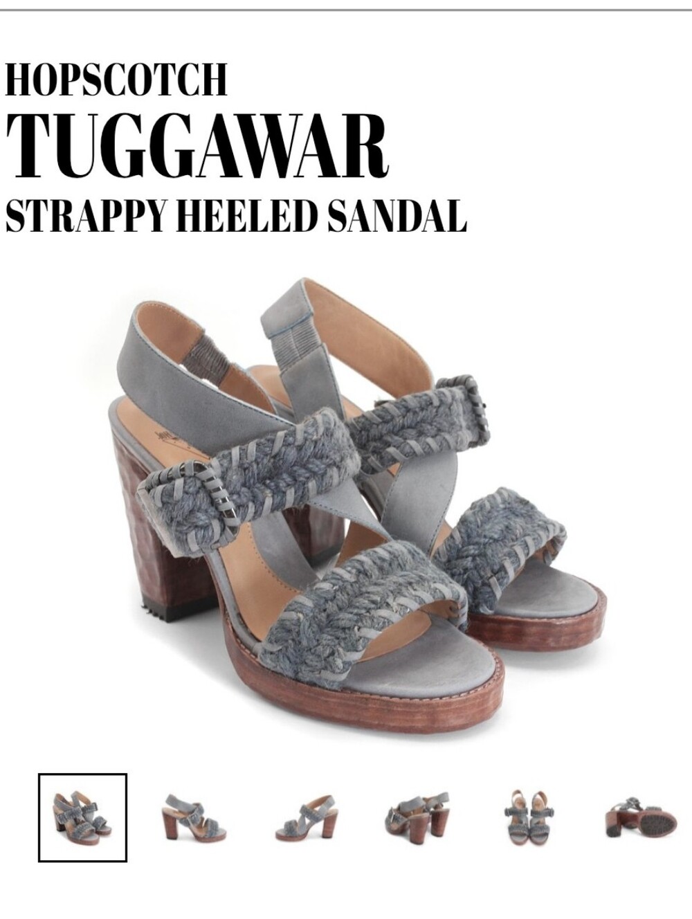 Hopscotch Tuggawar blue Fluevog Heeled Sandals